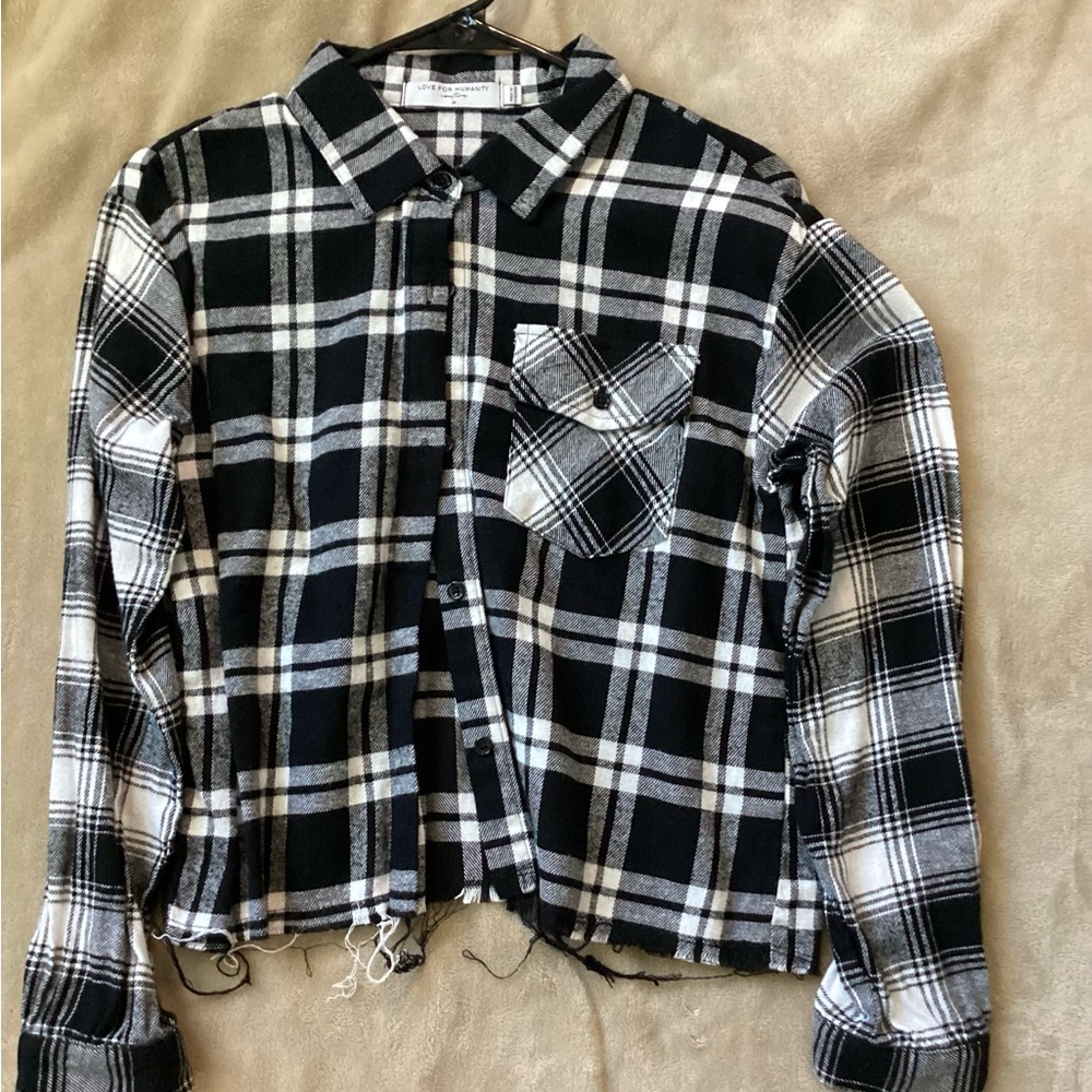 Médium cropped button up flannel